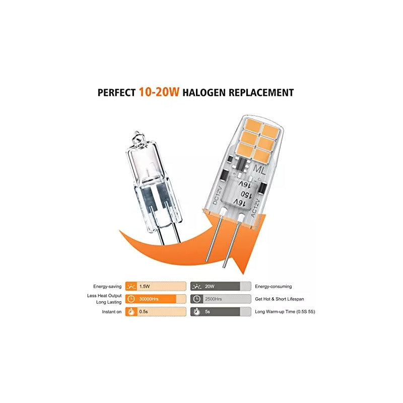 4X BOMBILLA LED G4 BASE BI-PIN 12V/110V 2835SMD 2700K CALIDA 110V CÁLIDA