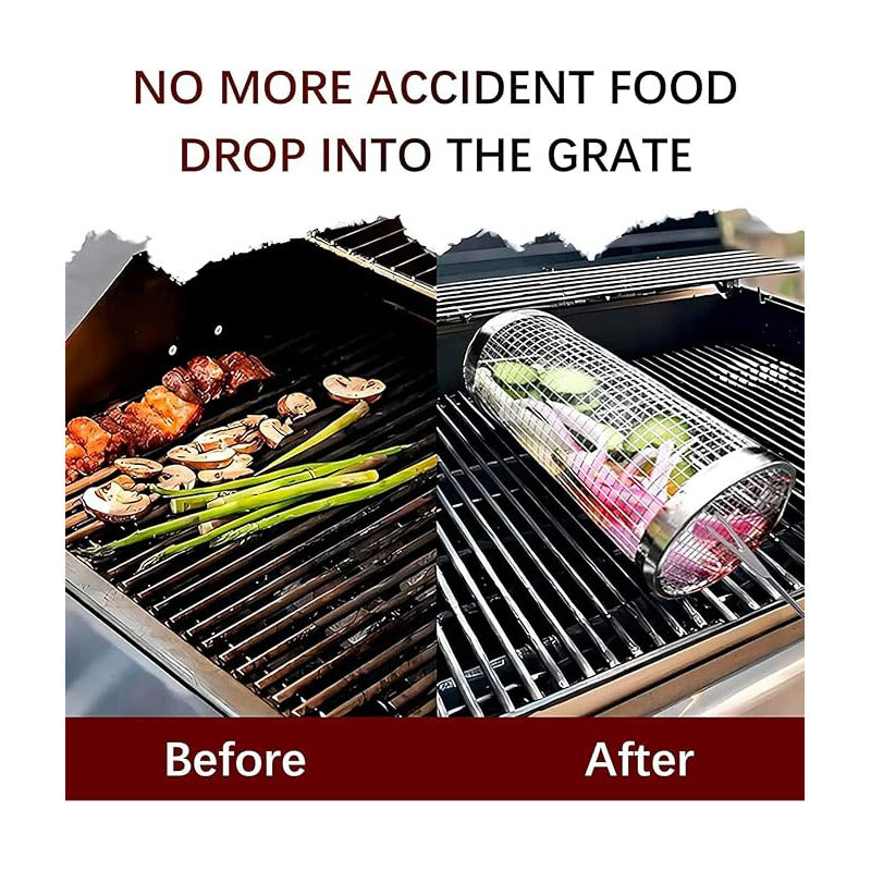 CANASTA REJILLA PARRILLA ASADO BBQ MULTIFUNCIONAL ACERO INOX