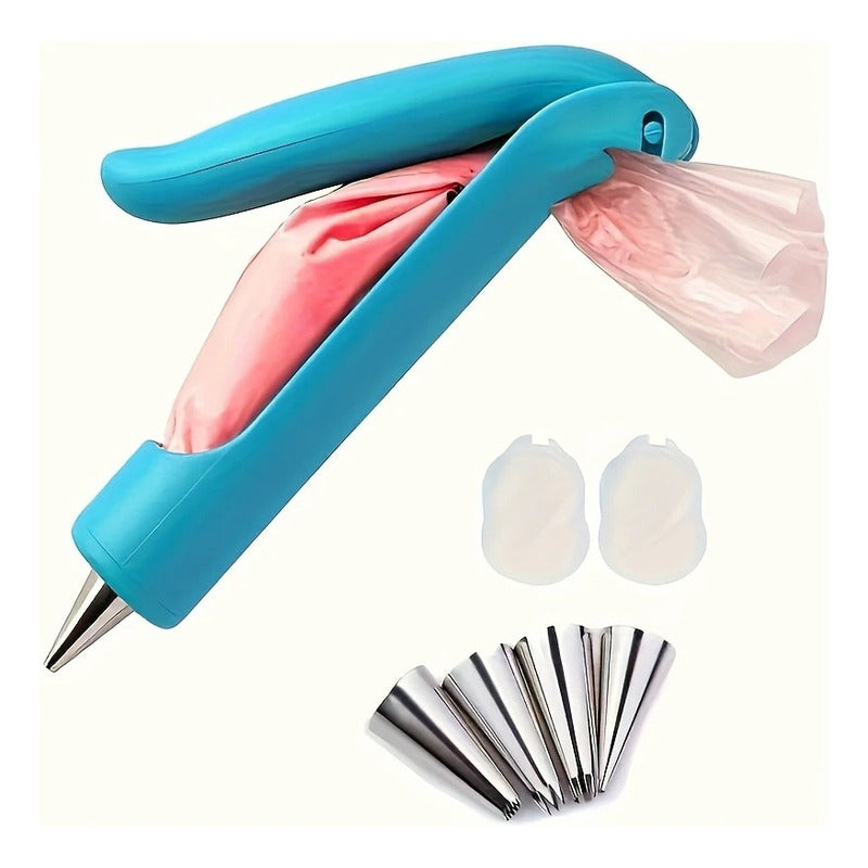 KIT DECORACIÓN CUPCAKES PASTELERÍA GLASEADO AZUL CLARO