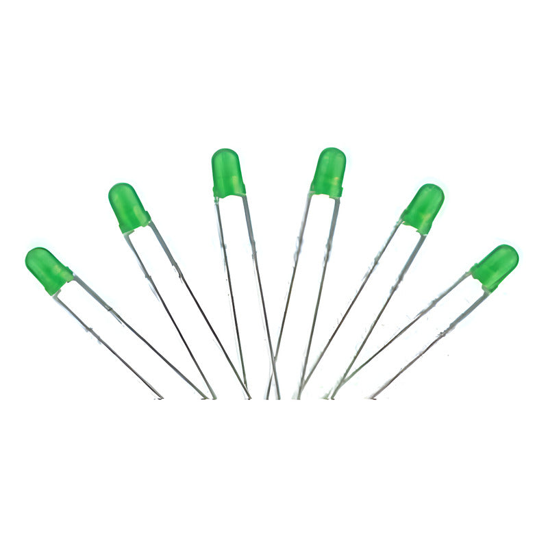 10X LUZ LED DIODO 3MM VERDE 20MA 3.0-3.2V 6000-7000MCD 3.0-3.2 VERDE