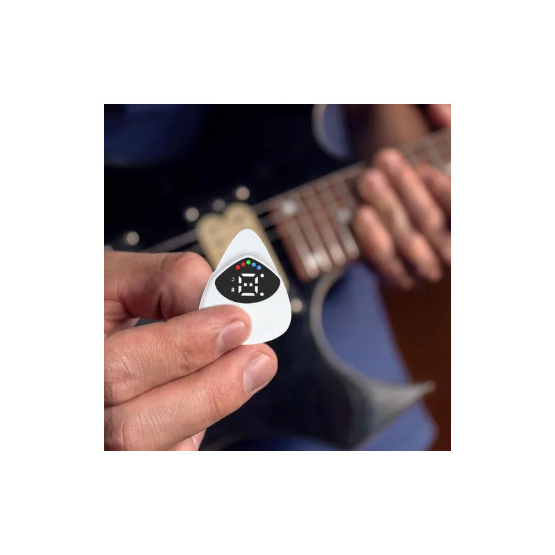 2 EN 1 PICK PÚA AFINADOR ELECTRÓNICO GUITARRA BAJO UKELELE BLANCO MEDIANO