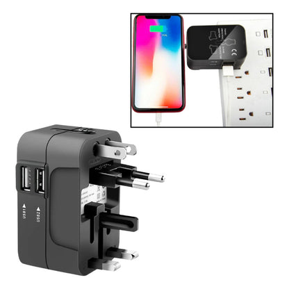 ADAPTADOR CORRIENTE AC VIAJE UNIVERSAL EU US AU UK 2X USB