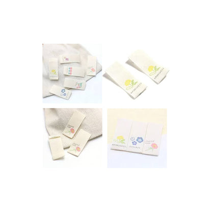 10X ETIQUETA TELA ROPA SASTRERÍA MODA DISEÑOS FLORALES