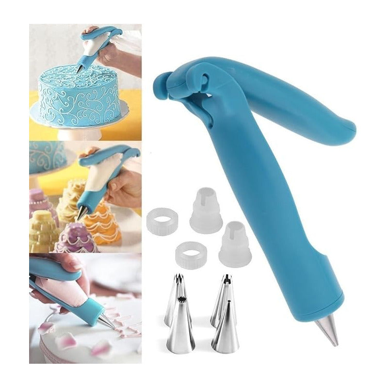 KIT DECORACIÓN CUPCAKES PASTELERÍA GLASEADO AZUL CLARO