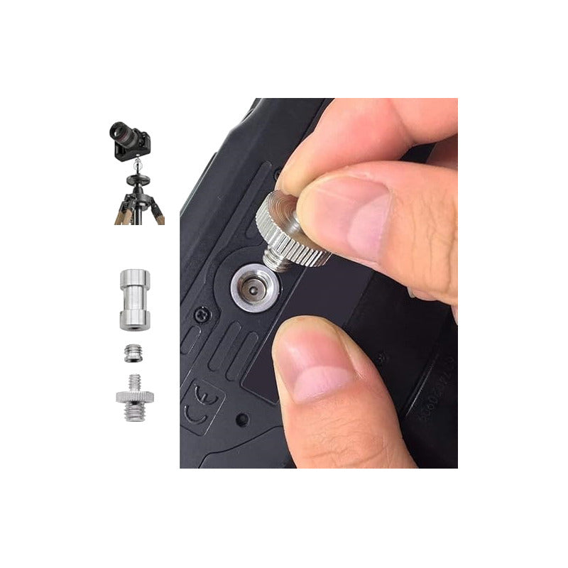 CONVERTIDOR 1/4 3/8 (3 EN 1) TORNILLO TRÍPODE LUZ ADAPTADOR