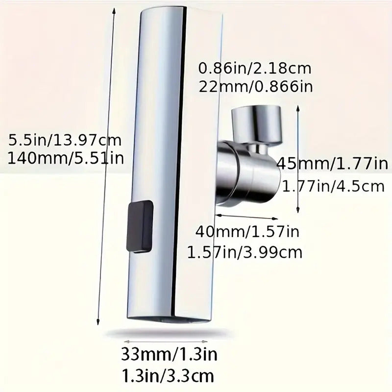 GRIFO MULTIFUNCIONAL ADAPTADOR LAVADO COCINA PLATEADO BRILLANTE