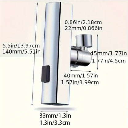 GRIFO MULTIFUNCIONAL ADAPTADOR LAVADO COCINA PLATEADO BRILLANTE
