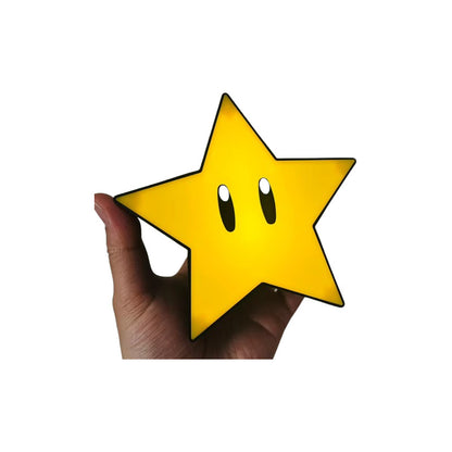 LÁMPARA USB RECARGABLE SUPER STAR MARIO BROS SONIDO JUEGO NEGRO AMARILLO 5V