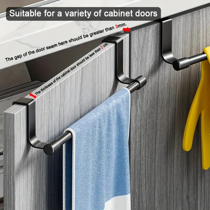 SOPORTE ACERO INOXIDABLE DESARMABLE ORGANIZADOR TOALLA PUERT NEGRO 23CMS MATE