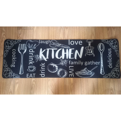 TAPETE COCINA CAFETERIA RESTAURANTE KITCHEN 120X40CM 1.2 M 40 CM MODERNO NEGRO