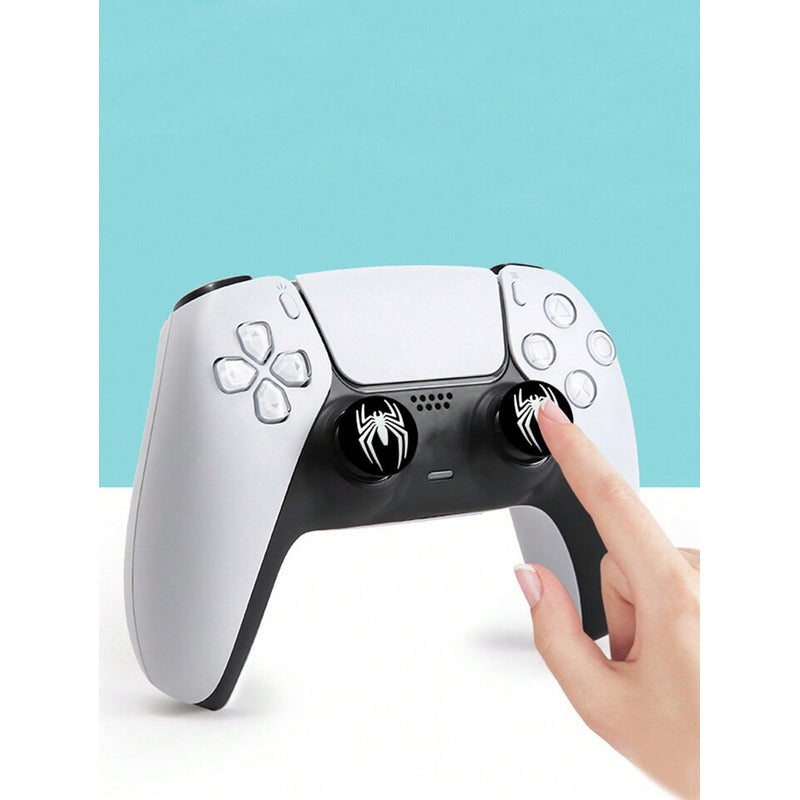 2X PROTECTOR SILICONA JOYSTICK SPIDERMAN LOGO 2011 NEGRO NEGRO