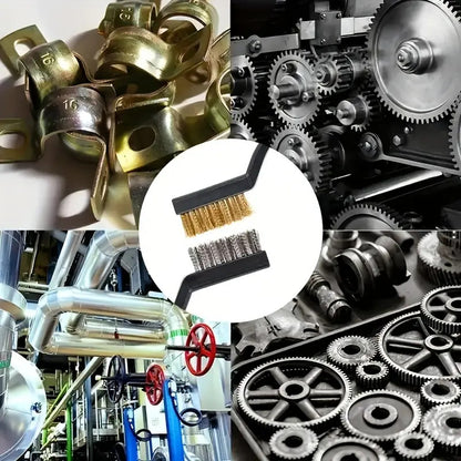 SET 3 CEPILLOS TRABAJO PESADO INDUSTRIAL ACERO LATÓN NYLON