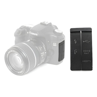 TAPA COBERTOR GOMA CAUCHO CONEXIONES CANON 50D NEGRO