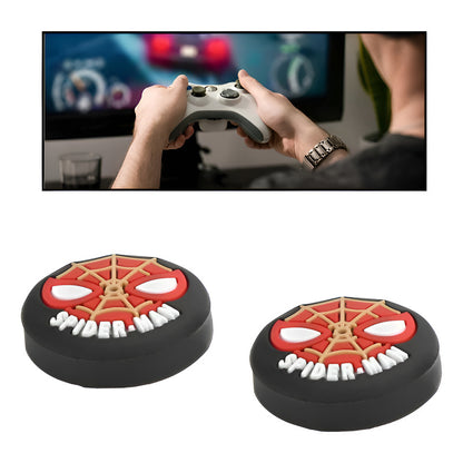 2X PROTECTOR SILICONA JOYSTICK SPIDERMAN LOGO VINTAGE NEGRO NEGRO