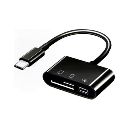 ADAPTADOR LECTOR TARJETAS OTG TIPO C - MICRO SD/TF USB 3.0 NEGRO
