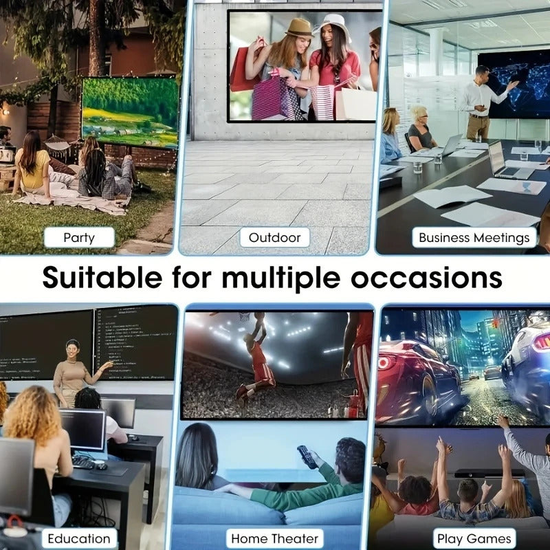 PANTALLA TELÓN PROYECTOR VIDEO BEAM PELÍCULAS JUEGOS 160X90
