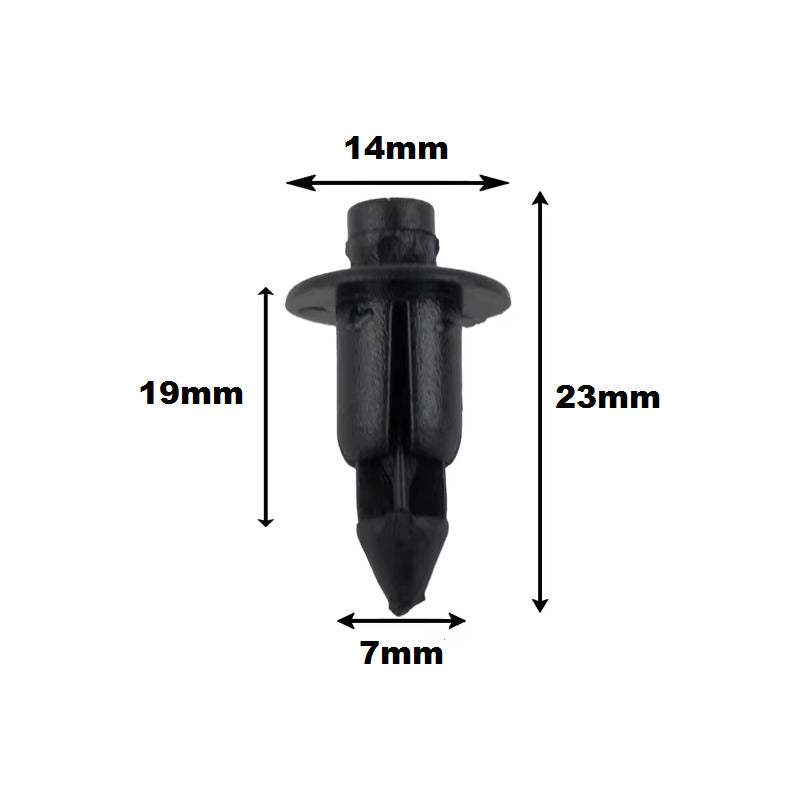 10X PIN CLIP PLÁSTICO AJUSTE 23X14X7MM CARRO TABLERO NEGRO