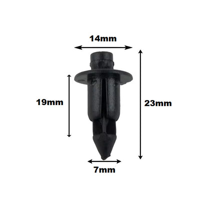 10X PIN CLIP PLÁSTICO AJUSTE 23X14X7MM CARRO TABLERO NEGRO