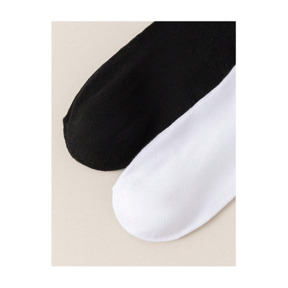 2X PARES MEDIAS TOBILLERAS NEGRAS Y BLANCAS CALCETINES NEGRO LISO 36-41