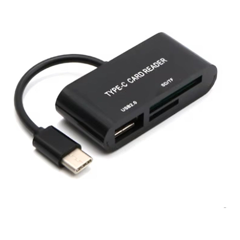 ADAPTADOR LECTOR TARJETAS OTG TIPO C - MICRO SD/TF USB 3.0 NEGRO