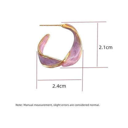 ARETES PENDIENTES TRENZADO MORADO LAVANDA LAVANDA