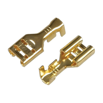 10X CONECTOR ENCRIMPADO 4.8 HEMBRA 15MM CONEXION ELECTRICO COBRE