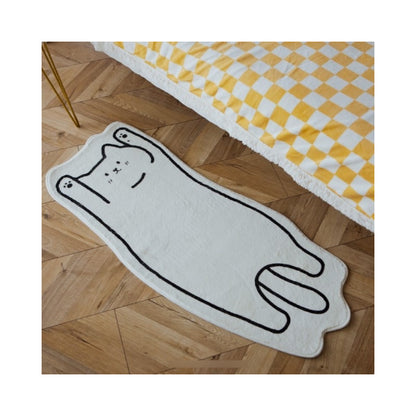 TAPETE GATO KAWAII DUCHA BAÑO NIÑOS HOGAR ALCOBA 60X40 NEGRO MODERNO