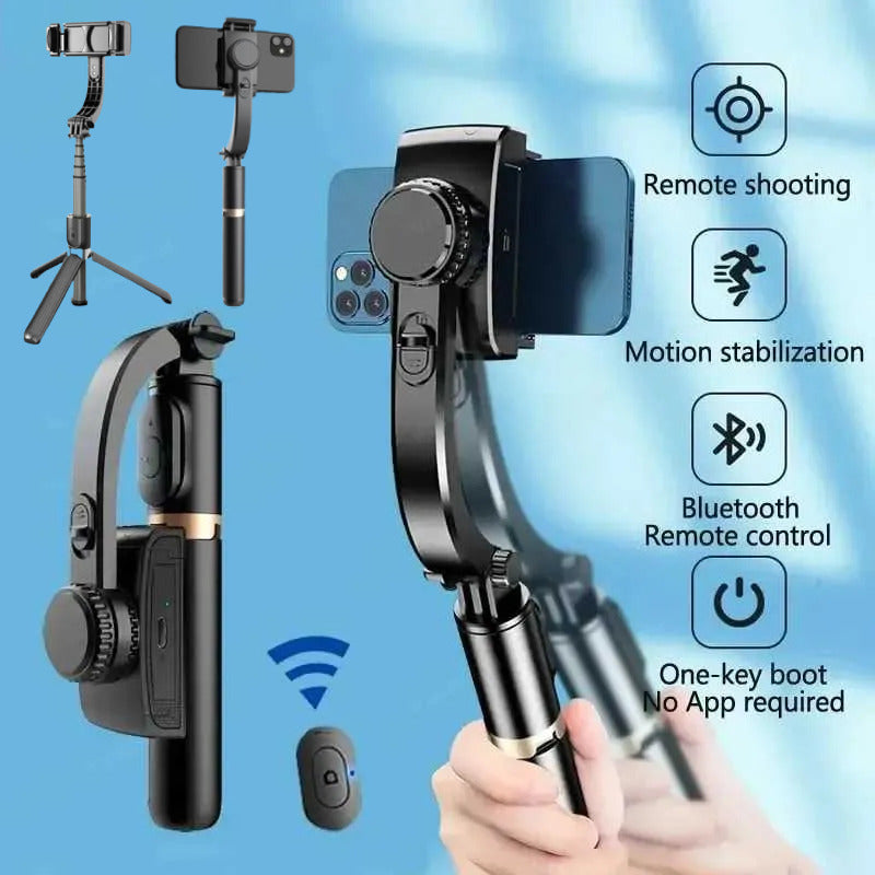 GIMBAL ESTABILIZADOR VIDEO PLEGABLE EXPANDIBLE CELULAR NEGRO