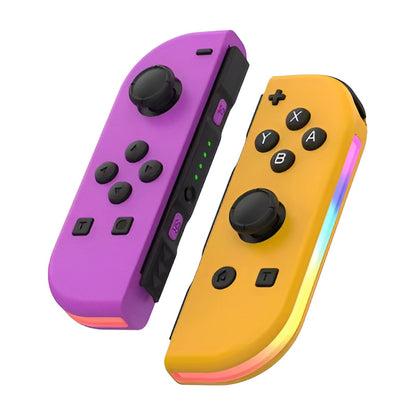 CONTROL MANDO INALÁMBRICO PARA NINTENDO SWITCH JOY-CON VIOLETA / NARANJA | LED
