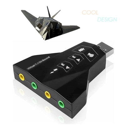 ADAPTOR USB AUDIO DUAL 7.1 VIRTUAL 3D MICRÓFONO AUDÍFONOS