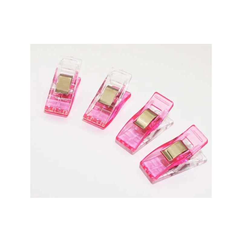 10X CLIPS PINZAS COSTURA TELA PAPELERÍA OFICINA MANUALIDADES ROSA