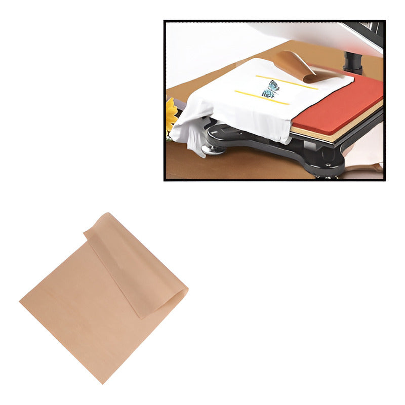 HOJA TEFLÓN 20X15 CMS SUBLIMACIÓN COCINA PLANCHA CALOR HORNO MARRÓN CLARO