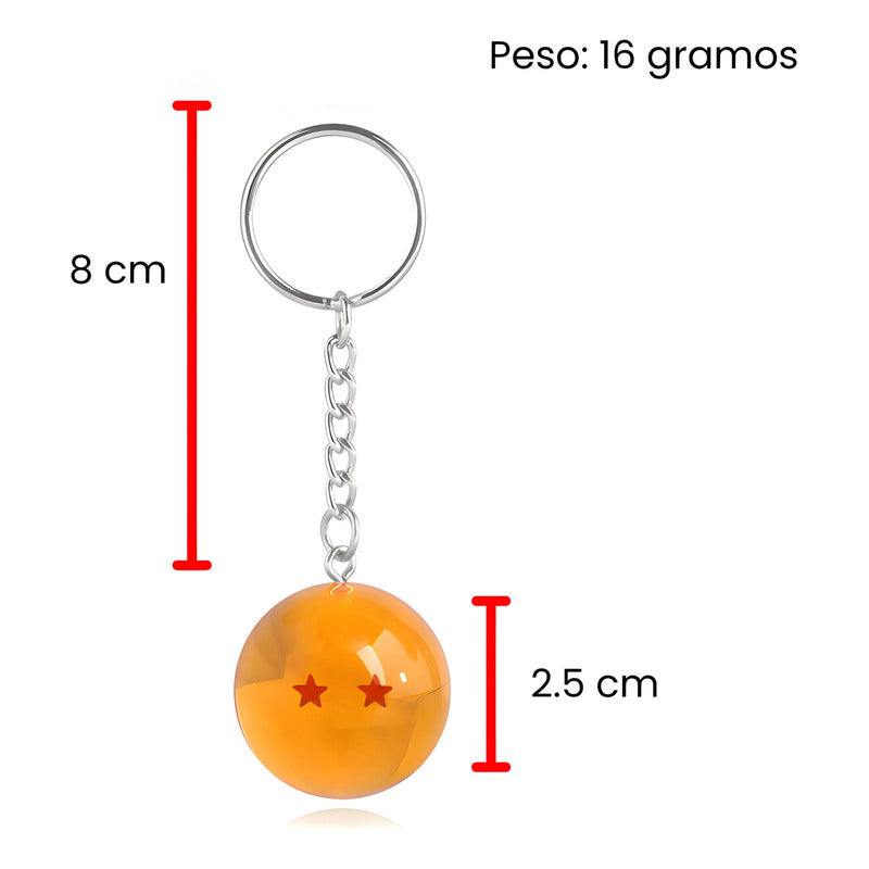 LLAVERO 2 STAR ESFERAS DEL DRAGON BALL Z SUPER SAYAYIN GOKU NARANJA
