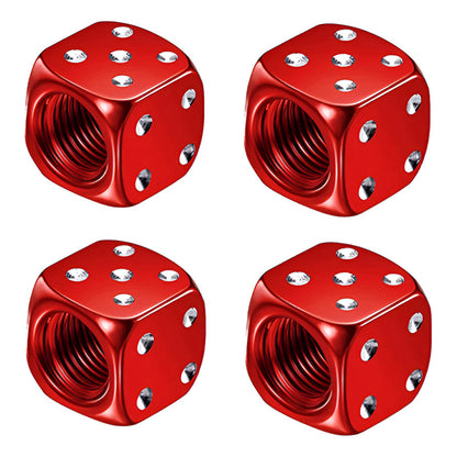 JUEGO TAPA VÁLVULA AIRE NEUMÁTICO LLANTA DADOS ALUMINIO