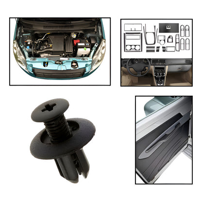 10X PIN CLIP AJUSTE PLÁSTICO VEHÍCULO CARRO 19MM X 12MM X8MM NEGRO