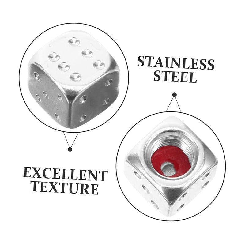 JUEGO TAPA VÁLVULA AIRE NEUMÁTICO LLANTA DADOS ALUMINIO