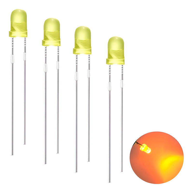 10X LUZ LED DIODO 3MM AMARILLO 20MA 1.9-2.1V 3000-4000MCD 1.9-2.1 AMARILLO