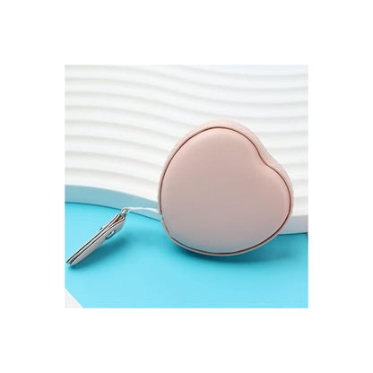 METRO CORPORAL PORTATIL BOLSO CORAZÓN CUERO ROSADO NEGRO