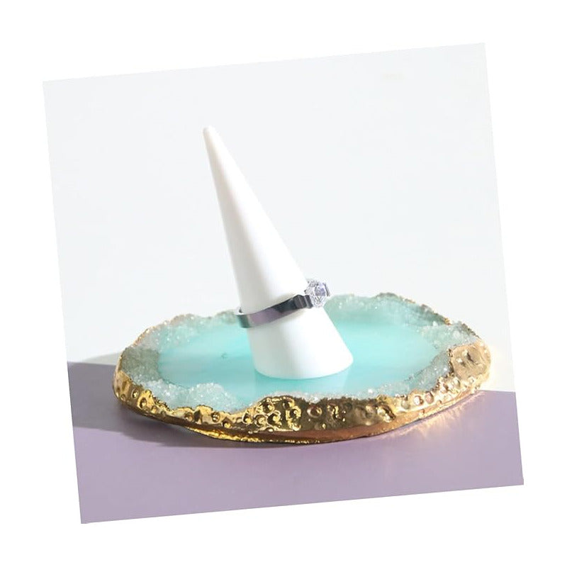 EXHIBIDOR ANILLOS FOTOGRAFÍA JOYERÍA ACRÍLICO BLANCO BLANCO