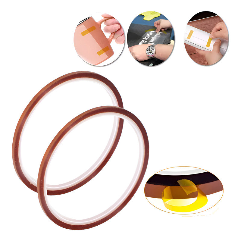 2X CINTA TÉRMICA 4MM 10MTS 50° 260°C SUBLIMACIÓN ELECTRÓNICA NARANJA CLARO