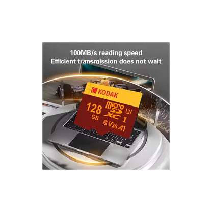 TARJETA MICRO KODAK SD 128GB ADAPTDOR SD A1 V30 XC C10 I3 4K