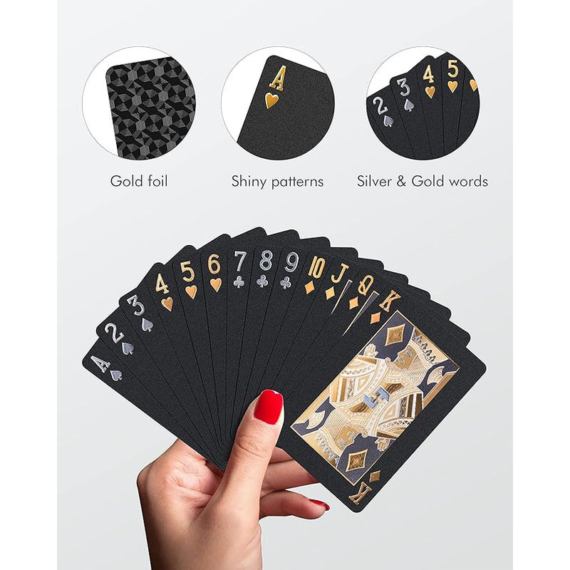 JUEGO CARTAS POKER RÍGIDAS IMPERMEABLES NEGRAS LUJO CASINO NEGRO POKER UNIVERSAL