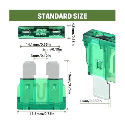 JUEGO 5 FUSIBLES STANDAR CARRO ATO/ATC DE 30A SET KIT