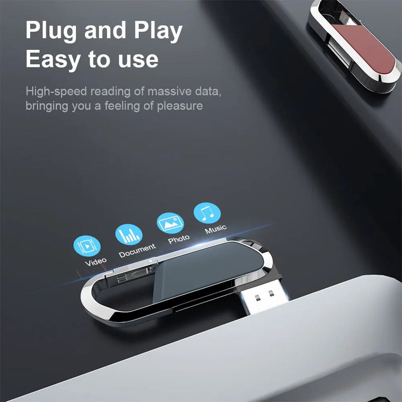 MEMORIA FLASH USB METAL 64GB CLIP ARNES LLAVERO NEGRO NEGRO MINI METAL