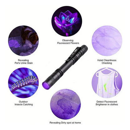 KIT ESFERO + LÁMPARA UV BOLSILLO MENSAJE SECRETO MULTIUSOS NEGRO