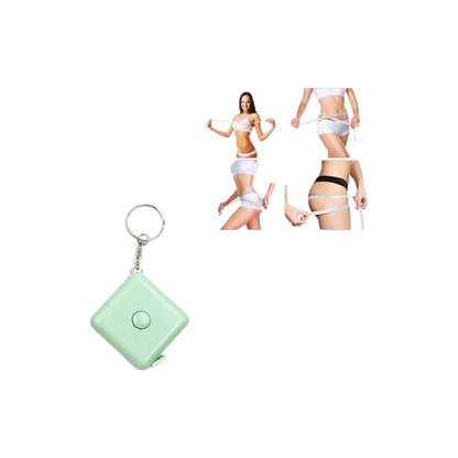 CINTA MÉTRICA CORPORAL RETRÁCTIL VERDE LLAVERO BOLSO CARTERA VERDE CLARO