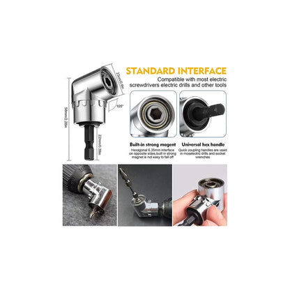 ADAPTADOR BROCA ÁNGULO 105° ACERO TALADRO DESTORNILLADOR