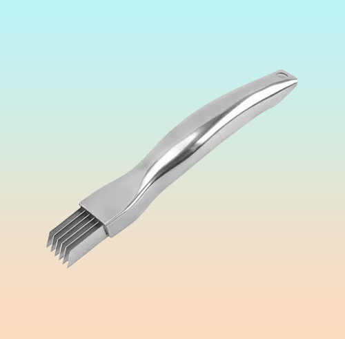 CORTADOR FINO TIRAS COCINA GROUMET RESTAURANTE FINE DINE PLATEADO