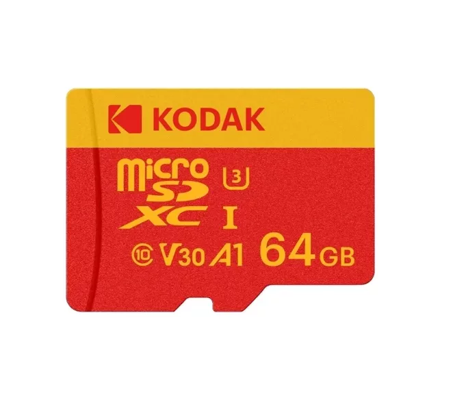 TARJETA MICRO SD 64GB KODAK XC I3 4K C10 V30 A1 ROJA