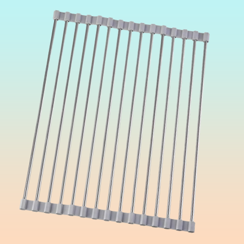 ESCURRIDOR PLATOS PLEGABLE ACERO INOXIDABLE UTENSILIOS COCIN PLATEADO